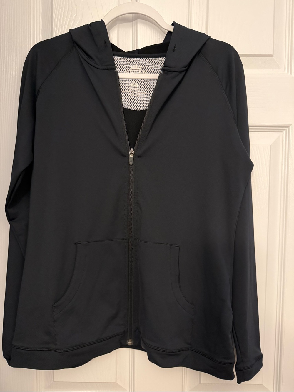 Peter Millar Women's Black Full-Zip Hooded wicking Jacket Sz L